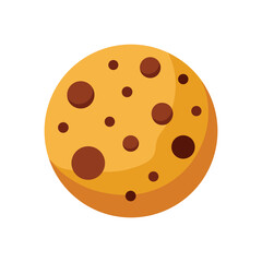 Tasty chocolate chip cookie illustration fresh baked single cookie isolated