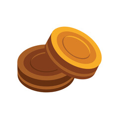 Stack of gold coins treasure wealth and finance investment vector illustration