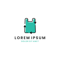 Recycling plastic bag icon vector. Reusable ecological preservation minimalist concept,