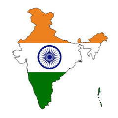 Indian Flag Map Illustration of National Pride in Transparent Background