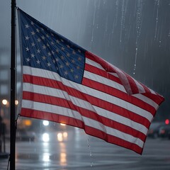 american flag on a pole