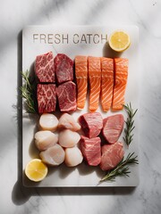 raw meat and vegetables