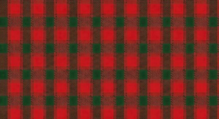Obraz premium Red and Green Plaid Fabric Texture Seamless Pattern Background