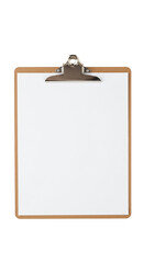 Isolated Background Of Clipboard With Blank White Paper On Transparent