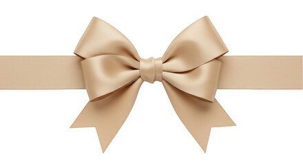 Fototapeta premium Isolated Background of Golden Decorative Ribbon Bow for Gift Wrapping