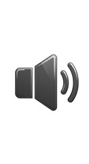 Illustration Of Gray Volume Speaker Sound Icon on Transparent Background