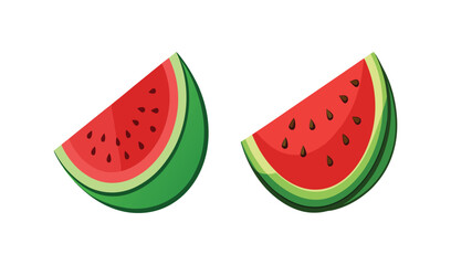 Two slices of watermelon illustration
