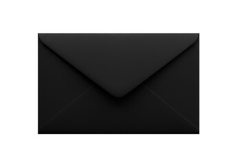Isolated 3D Rendering of Black Envelope For Communication and Message