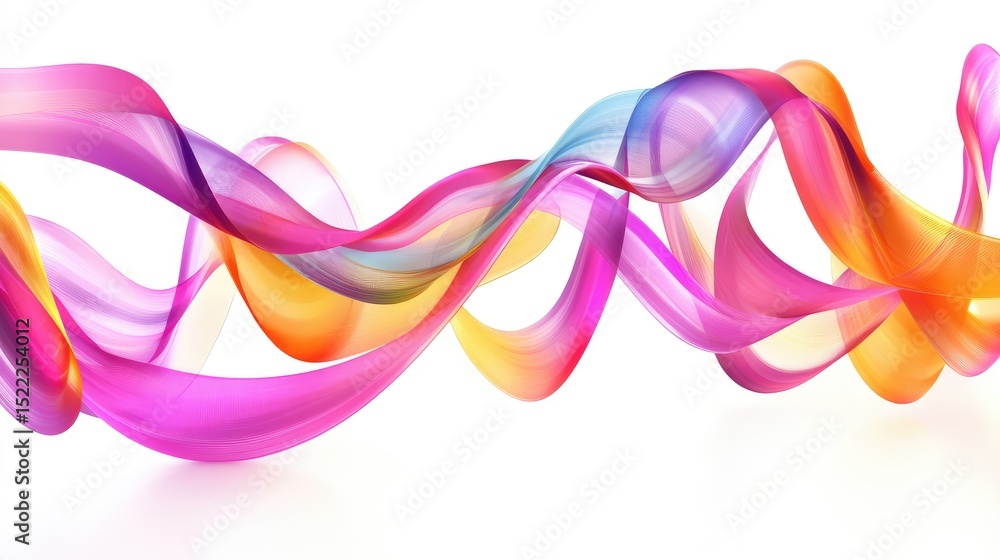 Aufkleber colorful waves of light in motion, abstract background with flowing curves and gradient shades of pi