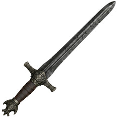 Isolated Ancient Silvered Sword Blade Weapon for Medieval Battle War