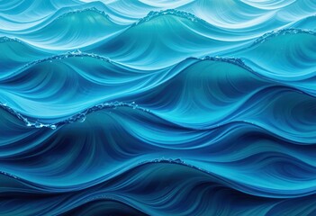 Fototapeta premium Beautiful ocean waves in varied shades of blue during daylight