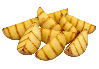 Isolated Background of Grilled Golden Potato Wedges Delicious Food