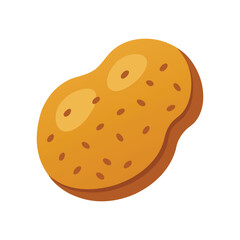Cartoon vector illustration of a brown potato isolated on a white background