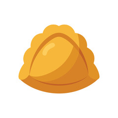 Golden empanada pastry turnover delicious baked food concept illustration on white