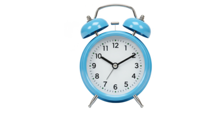 Isolated Blue Alarm Clock Reminder of Time Retro in Transparent Png