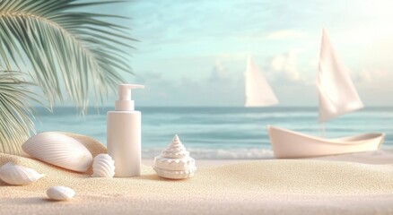 Obraz premium sea shells and sand