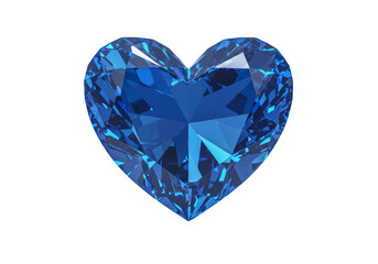 Fototapeta premium Isolated Blue Heart Sapphire Gemstone Symbol of Love and Romance