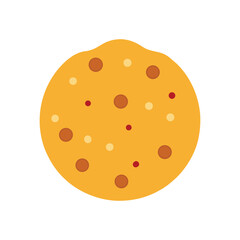 Isolated chocolate chip cookie illustration sweet biscuit flat vector style