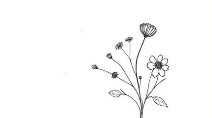 Hand-sketched minimal botanical design for invitations