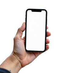 Hand Holding Blank Smartphone Screen for Mockup Presentation and Social Media Display in Minimalist Style