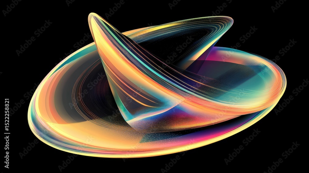 Poster dynamic abstract swirl of vivid colors and shapes in a digital art representation revealing modern d