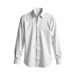 Elegant Plain White Dress Shirt on a Transparent Background for Fashion and Apparel Presentations