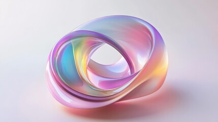 Colorful Swirling Abstract Sculpture with Soft Pastel Tones and Smooth Curves, Perfect for Modern Decor and Creative Projects in Digital Media