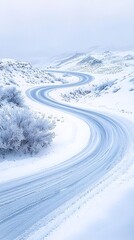 Obraz premium winding road in snow