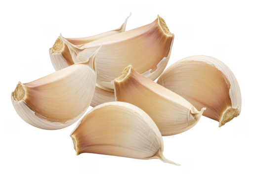 Isolated Garlic Cloves Fresh Ingredient Transparent Background PNG