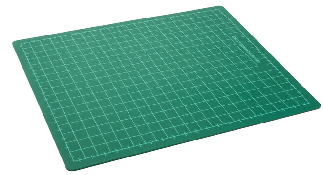 Isolated Cutting Mat Transparent Background Green Grid Craft Tool