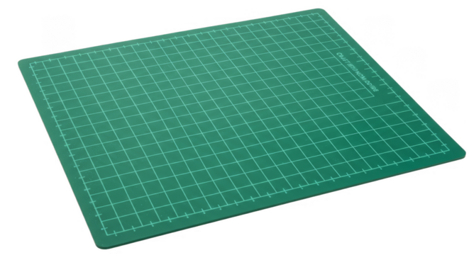 Isolated Cutting Mat Transparent Background Green Grid Craft Tool