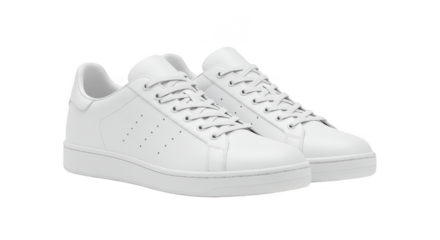 Isolated Fashionable White Sneakers Shoes Footwear for Sport Style
