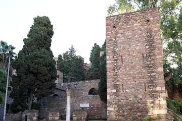 The Alcazaba was founded in the middle of the 11th century by the Moorish Sultan Badīs, Malaga, Andalusia, Spain       