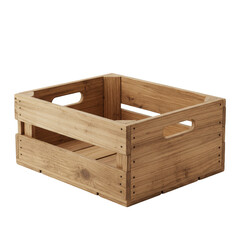 Isolated Empty Wooden Crate Box on Transparent Background Illustration