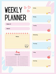 vector illustration of a set of paper daily planner premium design