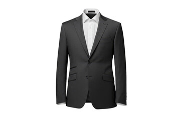 Isolated Formal Wear Suit with Jacket Shirt and Tie on Black Background