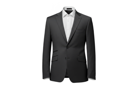 Isolated Formal Wear Suit with Jacket Shirt and Tie on Black Background