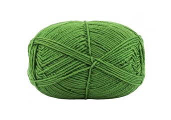 Isolated Green Yarn Ball Close Up Texture of Woolen Thread Fiber Knit