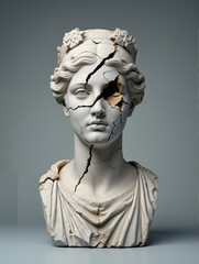 Classic female bust with bronze detail