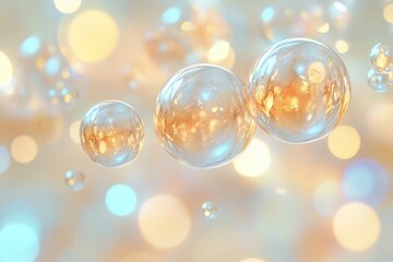 Delicate spheres in soft pastel light.
