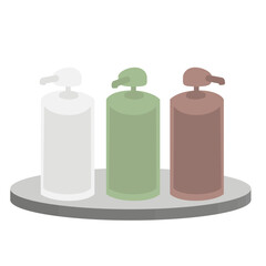 Three Bathroom Bottles on a Tray Illustration