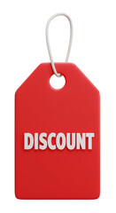 Illustration Red Discount Price Tag Offer For Promotion on Transparent Background