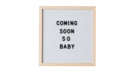 Isolated Message Sign Announcing Coming Soon Baby on White Background