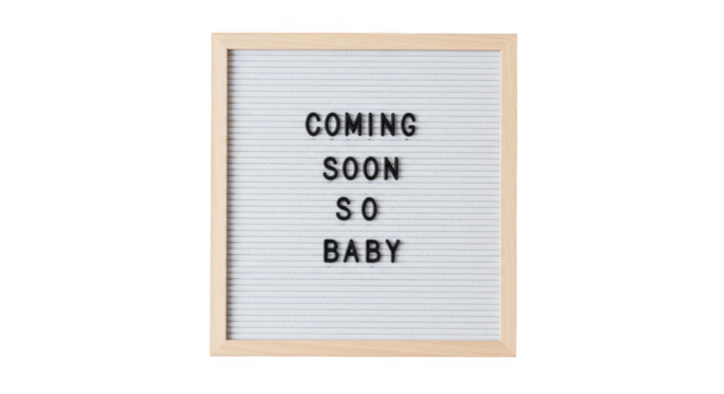 Isolated Message Sign Announcing Coming Soon Baby on White Background
