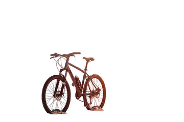 Off-road bicycle with thick tires isolated