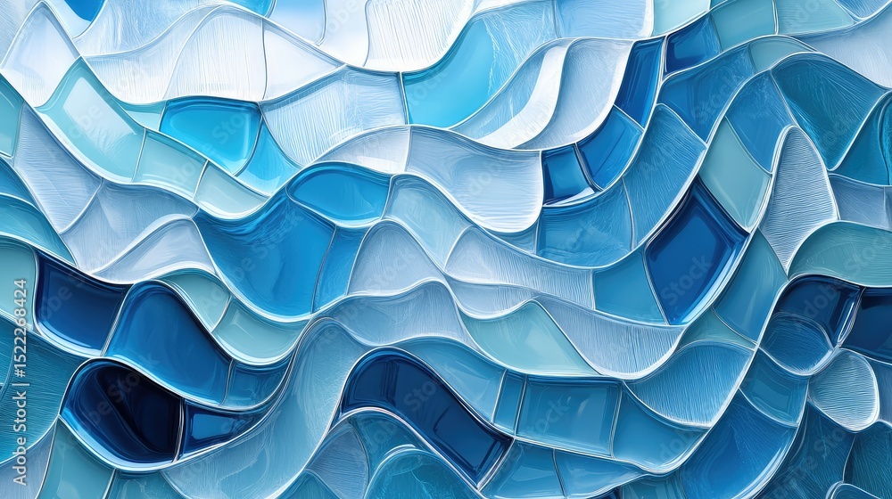 Poster abstract blue waves in smooth textures and flowing patterns suitable for various creative projects a