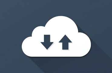 cloud icon flat design featuring recording download arrows simple minimalist