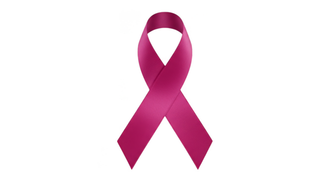 Isolated Pink Ribbon Symbolizing Breast Cancer Awareness on Transparent Background