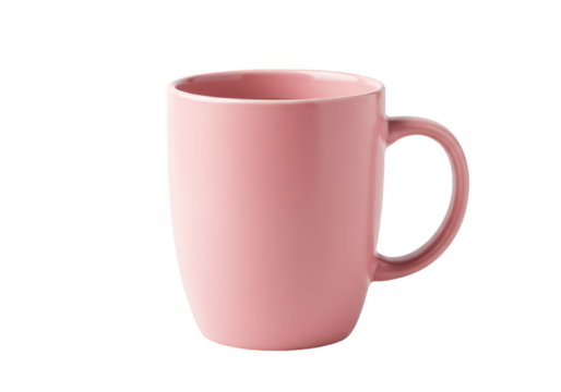 Isolated Pink Mug on Transparent Background for Hot Beverage