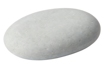 Smooth pebble stone for spa therapy use isolated on transparent background